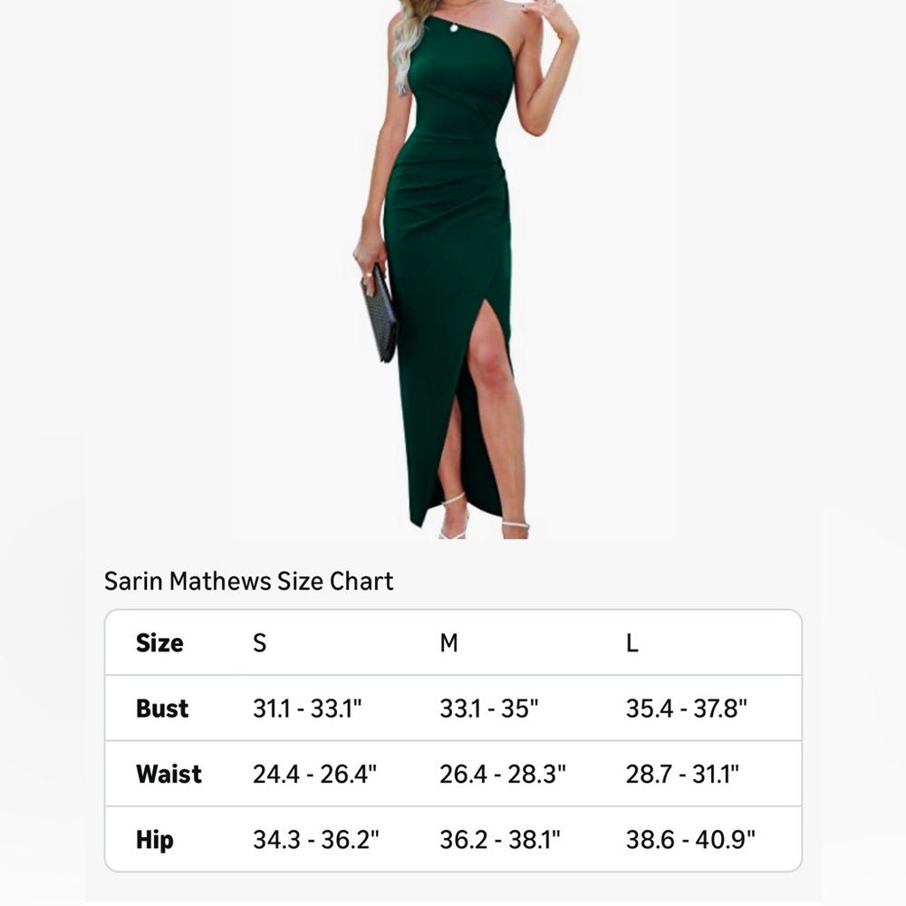 NWT Sarin Mathews One Shoulder Long Dress Sleeveless Ruched Cocktail Dresses - Picture 4 of 7